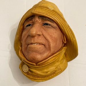 Vintage Bossons England chalkware boatman nautical wall hanging